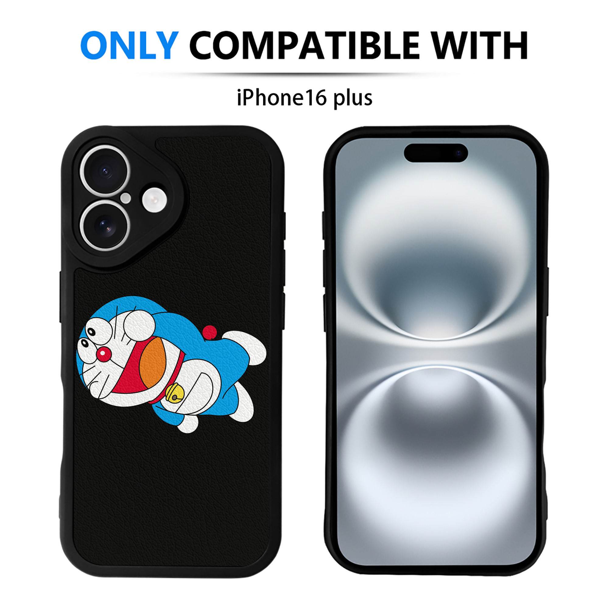 （画像用） ドラえもん Doraemon 【iPhone 16シリーズ対応】シリコンスマホケース（レザー調） 材質：シリコン
